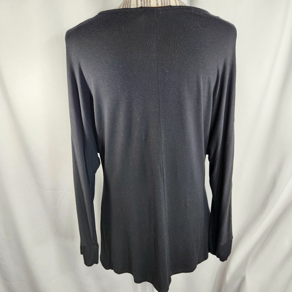 Belldini Black Long Sleeves w/ Gold Grommet Accents Top Size Medium - Picture 5 of 9